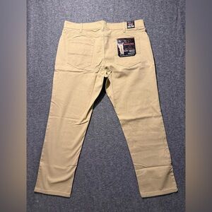 Iron Co Patriot Pants Khakis Mens 38x30 tan beige Straight Comfort Flex Waist